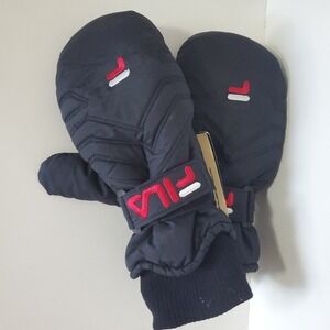 FILA Men's Large Inner-Dry Black‎ Gloves Mittens NWT Vintage ThinSulate Wrist